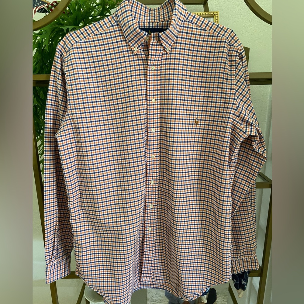 Ralph Lauren classic fit long sleeve button down shirt sz Large Tall EUC